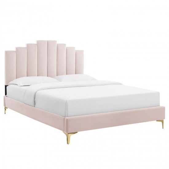 Elise Twin Performance Velvet Platform Bed