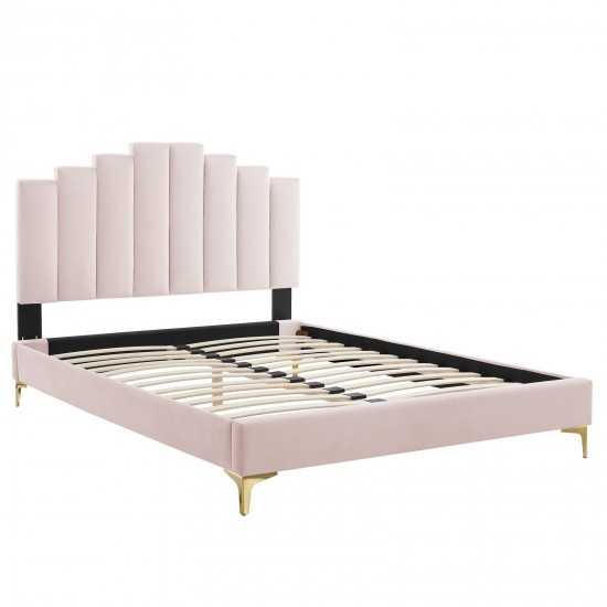 Elise Twin Performance Velvet Platform Bed