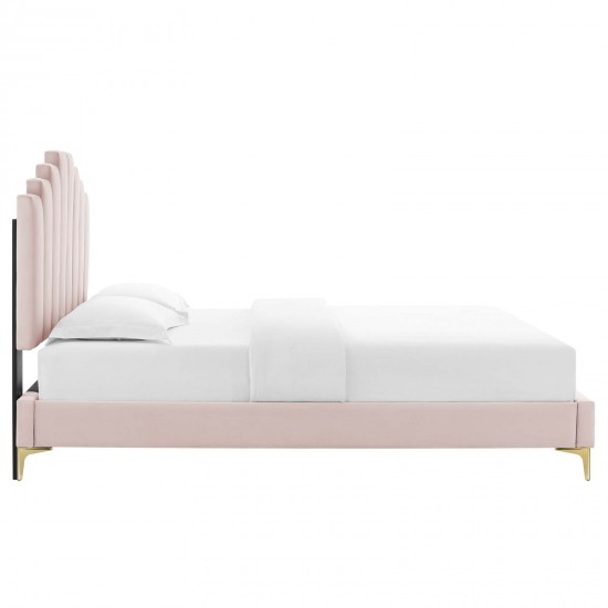 Elise Twin Performance Velvet Platform Bed