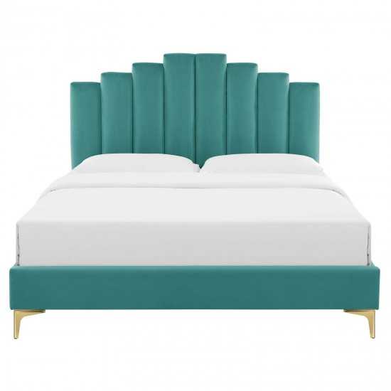 Elise Twin Performance Velvet Platform Bed