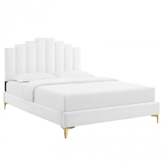 Elise Twin Performance Velvet Platform Bed