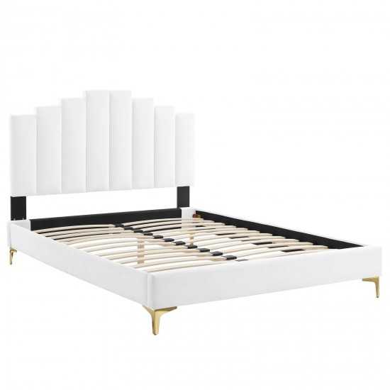 Elise Twin Performance Velvet Platform Bed