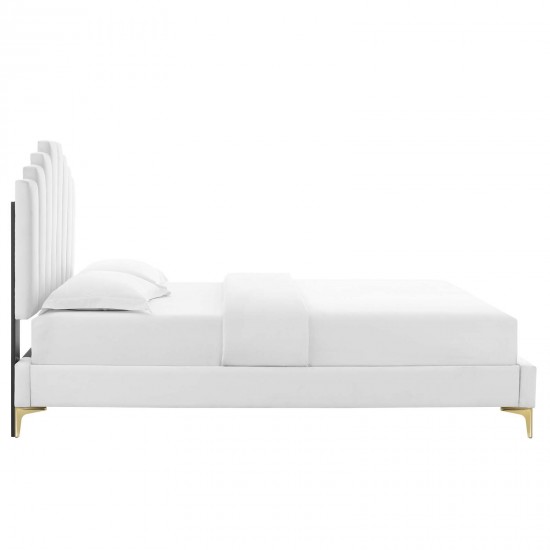 Elise Twin Performance Velvet Platform Bed