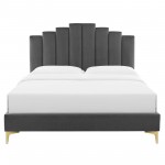 Elise Full Performance Velvet Platform Bed