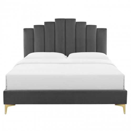 Elise Full Performance Velvet Platform Bed