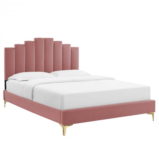 Elise Full Performance Velvet Platform Bed