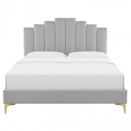 Elise Full Performance Velvet Platform Bed