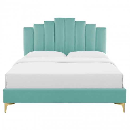 Elise Full Performance Velvet Platform Bed