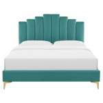 Elise Full Performance Velvet Platform Bed