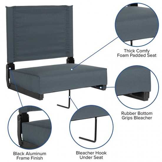 500 LB. Weight Capacity Lightweight Aluminum Frame and Ultra-Padded Seat in Dark Blue
