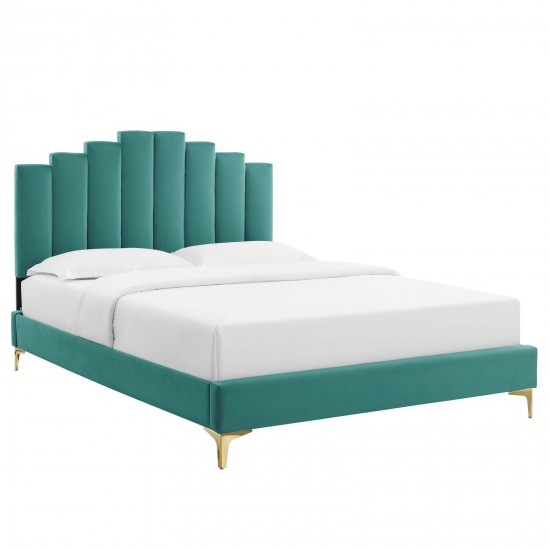 Elise King Performance Velvet Platform Bed