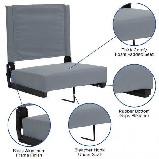 500 LB. Weight Capacity Lightweight Aluminum Frame and Ultra-Padded Seat in Gray