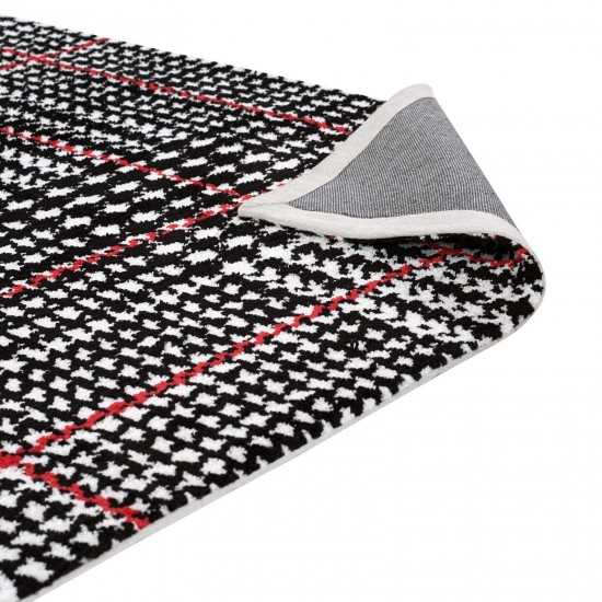 Kaja Abstract Plaid 8x10 Area Rug
