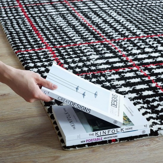 Kaja Abstract Plaid 8x10 Area Rug