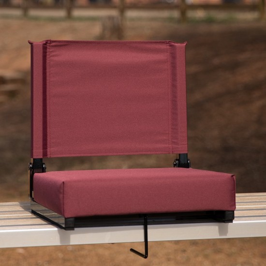 500 LB. Weight Capacity Lightweight Aluminum Frame and Ultra-Padded Seat in Maroon