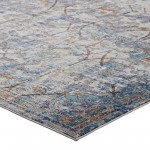 Minu Distressed Floral Lattice 4x6 Area Rug