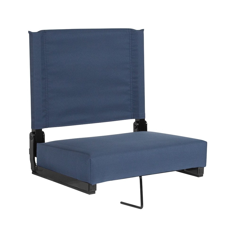 500 LB. Weight Capacity Lightweight Aluminum Frame and Ultra-Padded Seat in Navy Blue