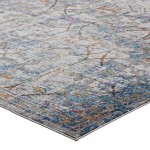 Minu Distressed Floral Lattice 5x8 Area Rug