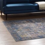 Minu Distressed Floral Lattice 5x8 Area Rug