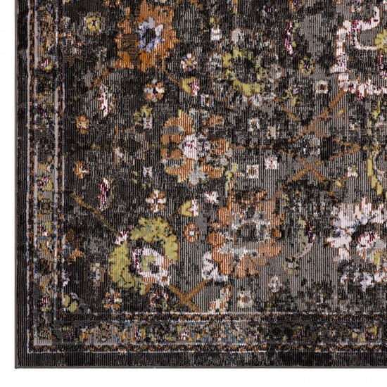 Minu Distressed Floral Lattice 8x10 Area Rug