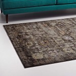 Minu Distressed Floral Lattice 8x10 Area Rug