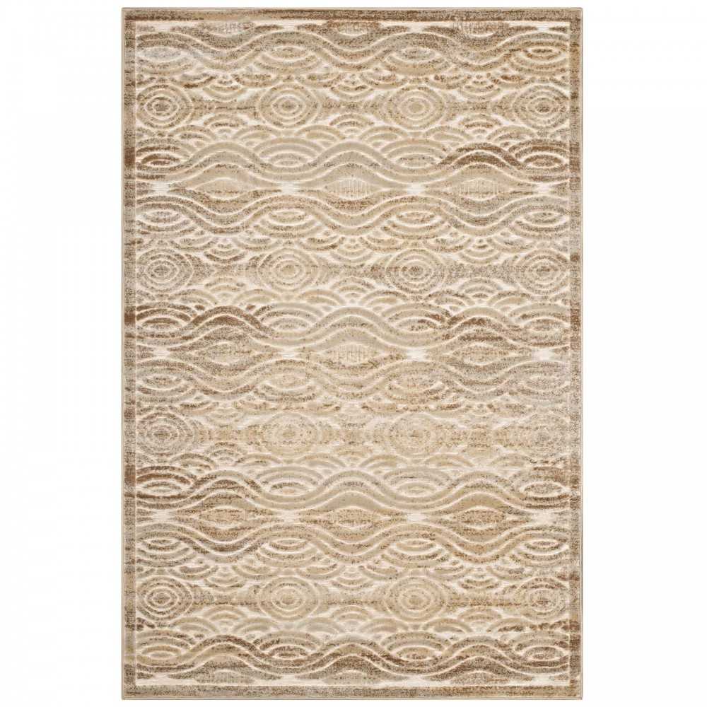 Kennocha Rustic Vintage Abstract Waves 5x8 Area Rug