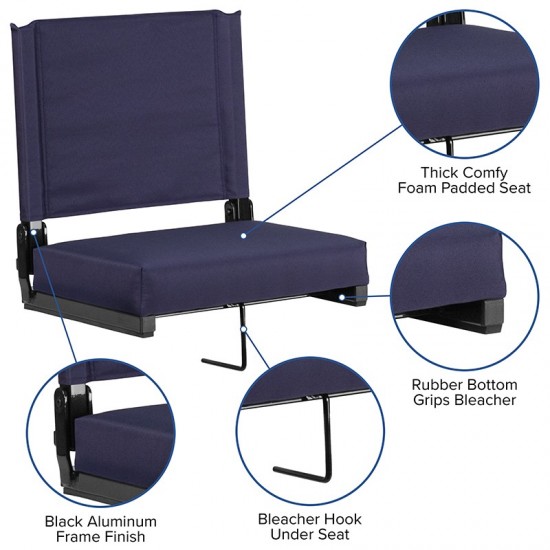 500 LB. Weight Capacity Lightweight Aluminum Frame and Ultra-Padded Seat in Navy