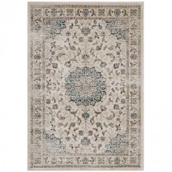 Atara Distressed Vintage Persian Medallion 5x8 Area Rug