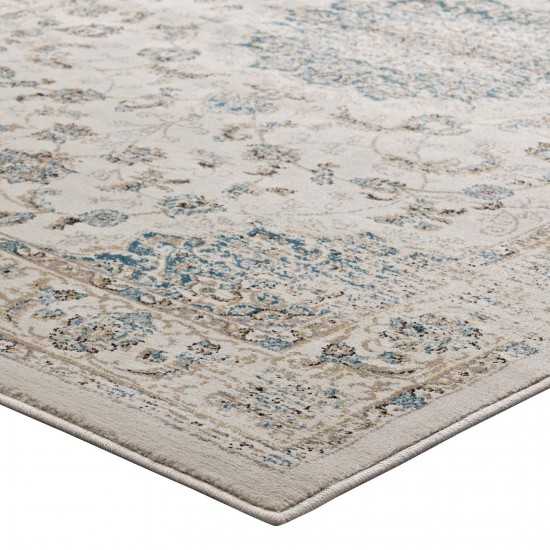 Atara Distressed Vintage Persian Medallion 5x8 Area Rug