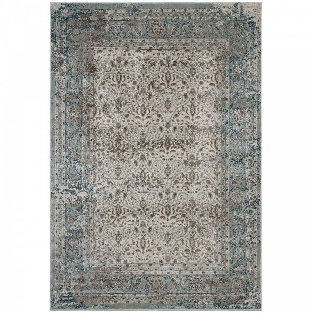 Dilys Distressed Vintage Floral Lattice 8x10 Area Rug