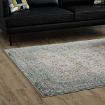 Dilys Distressed Vintage Floral Lattice 8x10 Area Rug