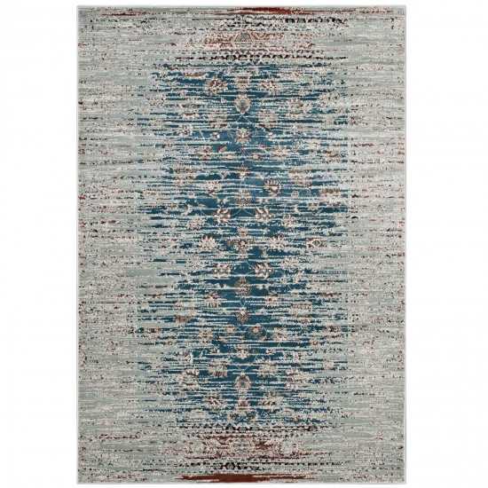 Hesper Distressed Contemporary Floral Lattice 8x10 Area Rug