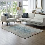 Hesper Distressed Contemporary Floral Lattice 8x10 Area Rug