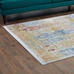 Solimar Distressed Southwestern Aztec 4x6 Area Rug