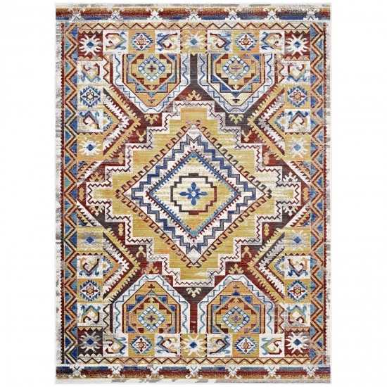 Florita Distressed Southwestern Aztec 4x6 Area Rug