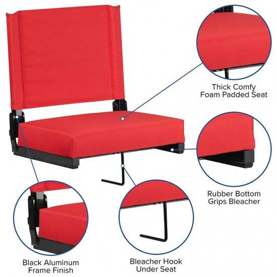 500 LB. Weight Capacity Lightweight Aluminum Frame and Ultra-Padded Seat in Red