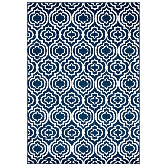 Frame Transitional Moroccan Trellis 5x8 Area Rug