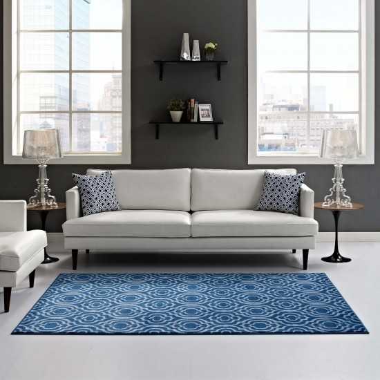 Frame Transitional Moroccan Trellis 8x10 Area Rug