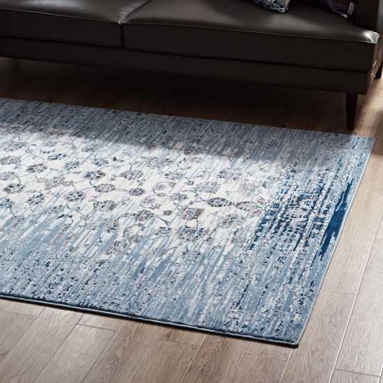 Chiara Distressed Floral Lattice Contemporary 5x8 Area Rug