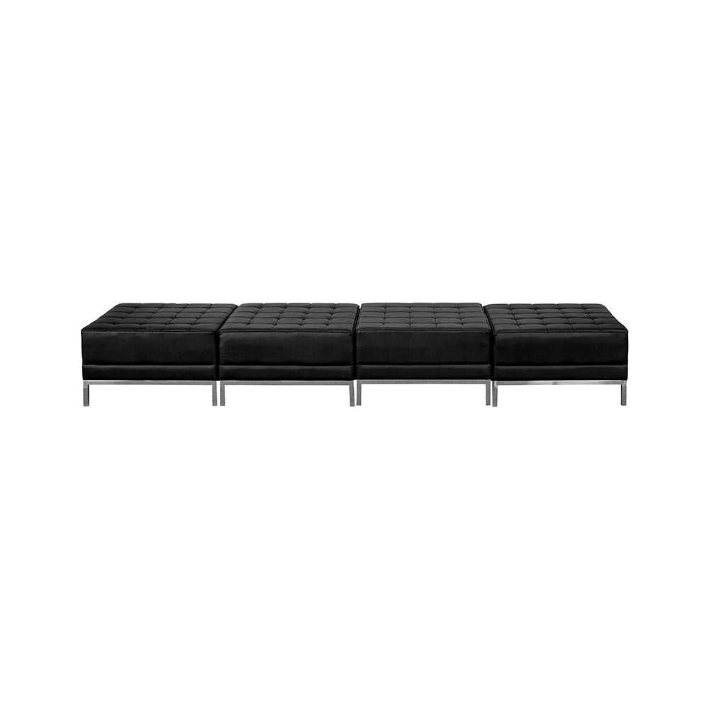 Black LeatherSoft Four Seat Bench