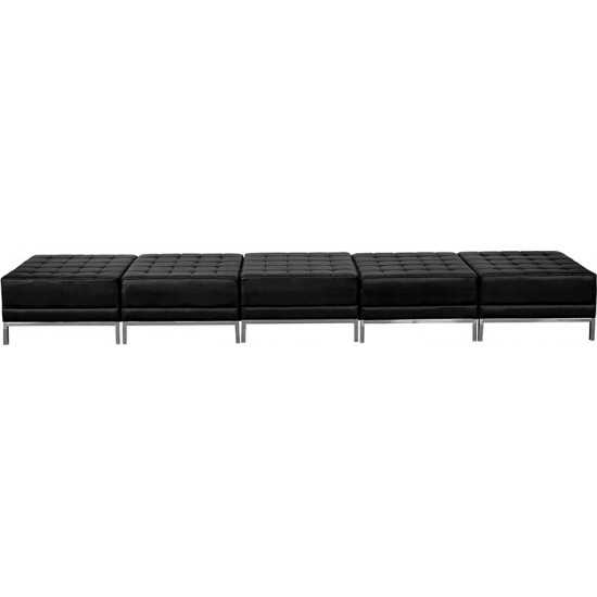 Black LeatherSoft Five Seat Bench