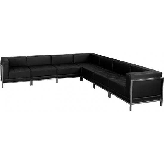 Black LeatherSoft Sectional Configuration, 7 Pieces