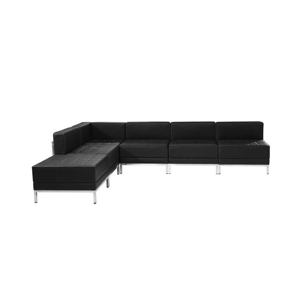 Black LeatherSoft Sectional Configuration, 6 Pieces