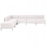 Melrose White LeatherSoft Sectional Configuration, 6 Pieces