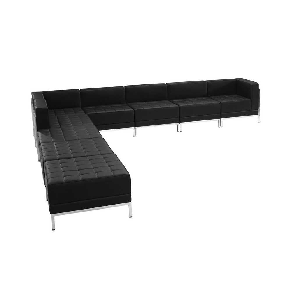 Black LeatherSoft Sectional Configuration, 9 Pieces