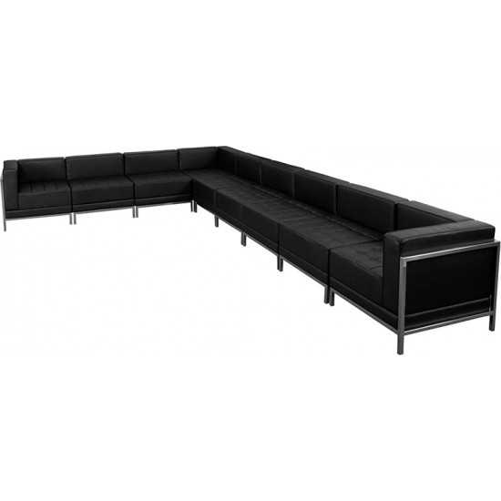 Black LeatherSoft Sectional Configuration, 9 Pieces