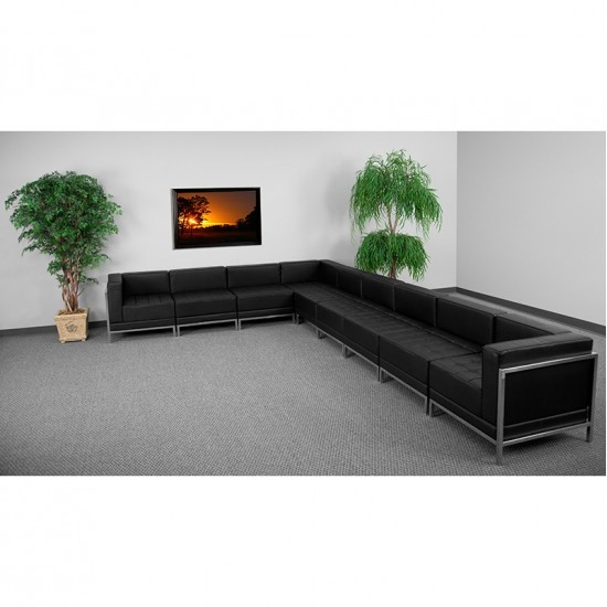 Black LeatherSoft Sectional Configuration, 9 Pieces