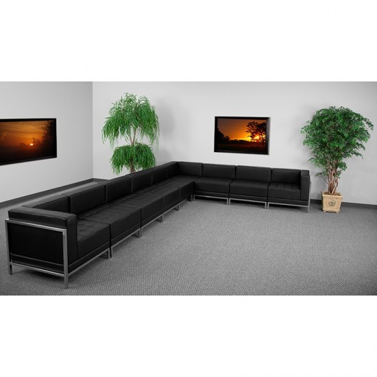 Black LeatherSoft Sectional Configuration, 9 Pieces