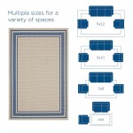 Rim Solid Border 4x6 Indoor and Outdoor Area Rug