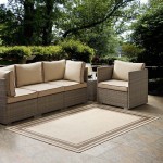 Rim Solid Border 5x8 Indoor and Outdoor Area Rug